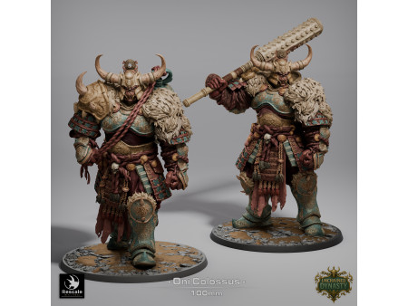 Pack de x2 colosos Oni de los Unchained Inmortals - Miniaturas con peana de 100mm
