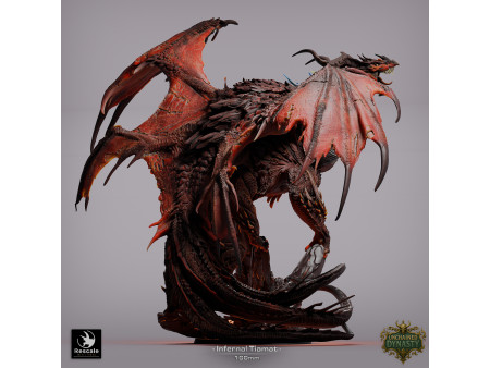 Tiamat Infernal, el dragón de cinco cabezas - Miniatura con peana de 100mm