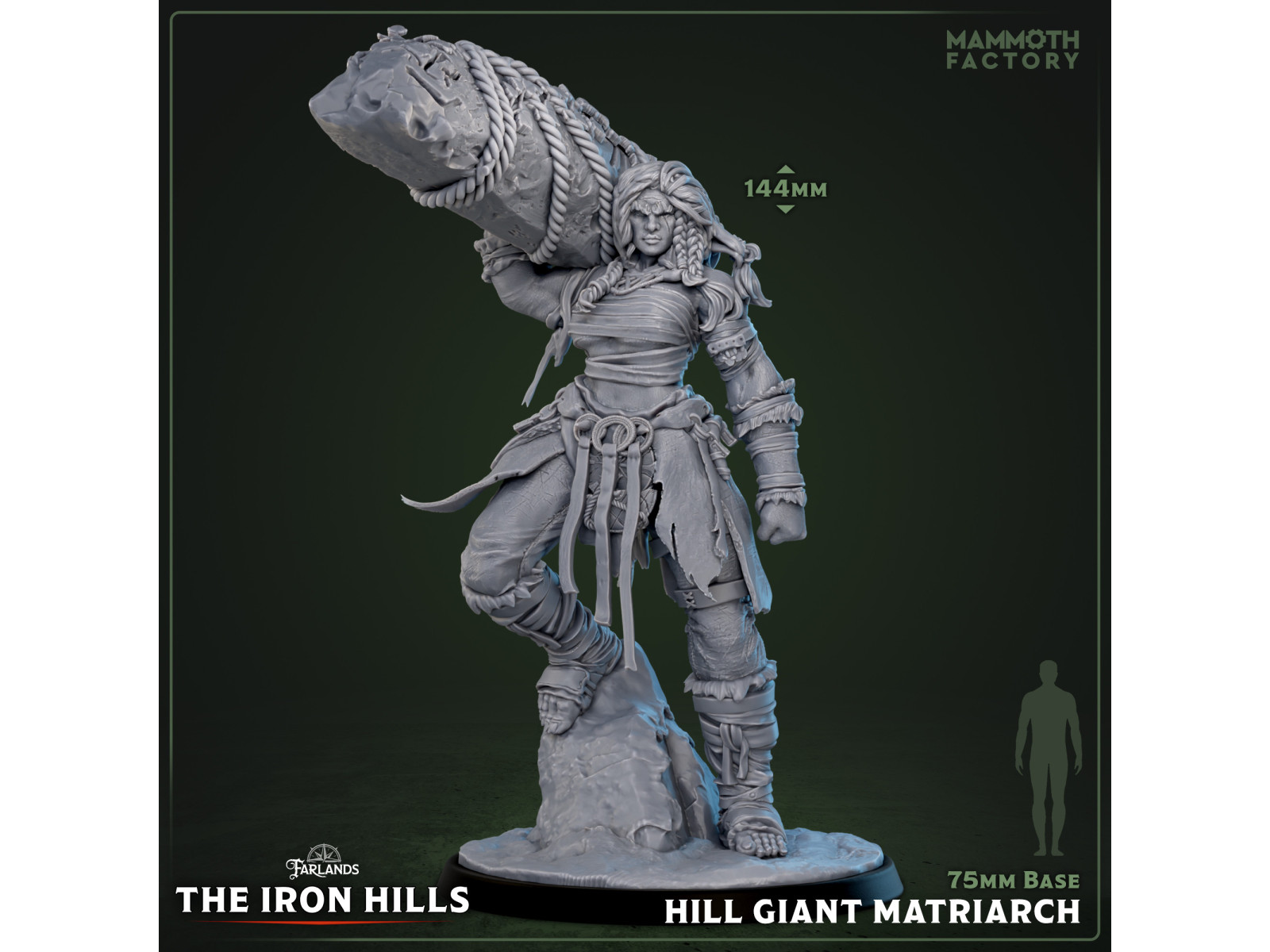 Matriarca gigante de las colinas - Miniatura con peana de 75mm