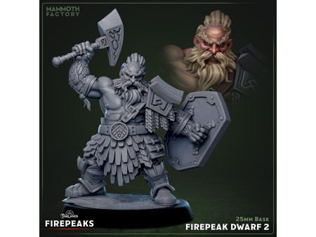 Pack de x5 enanos Firepeak - Miniaturas con peana de 25mm