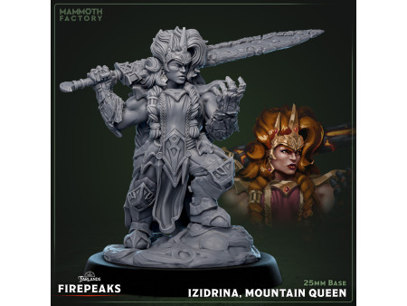 Izidrina, Reina de la Montaña - Miniatura con peana de 25mm