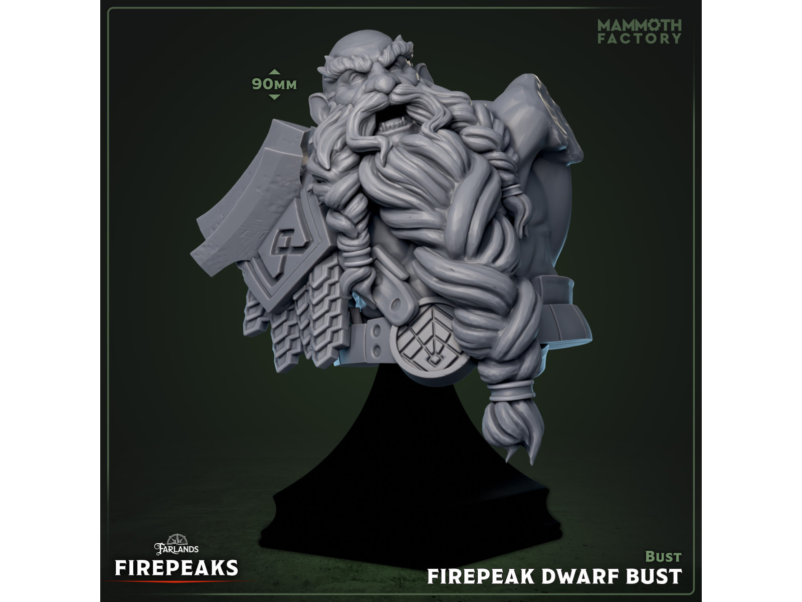 Enano Firepeak - Busto con peana para exhibición