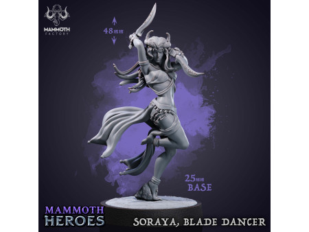 Soraya, Blade Dancer - Miniatura con peana de 25mm