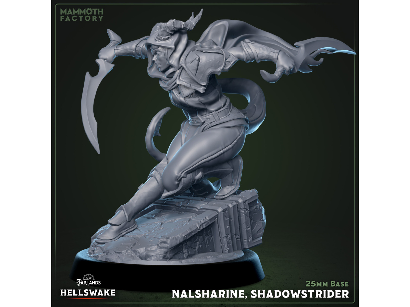Nalsharine, Shadowstrider - Miniatura con peana de 25mm para juegos de guerra y rol