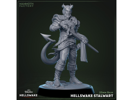 Hellswake Stalwart - Miniatura con peana de 25mm