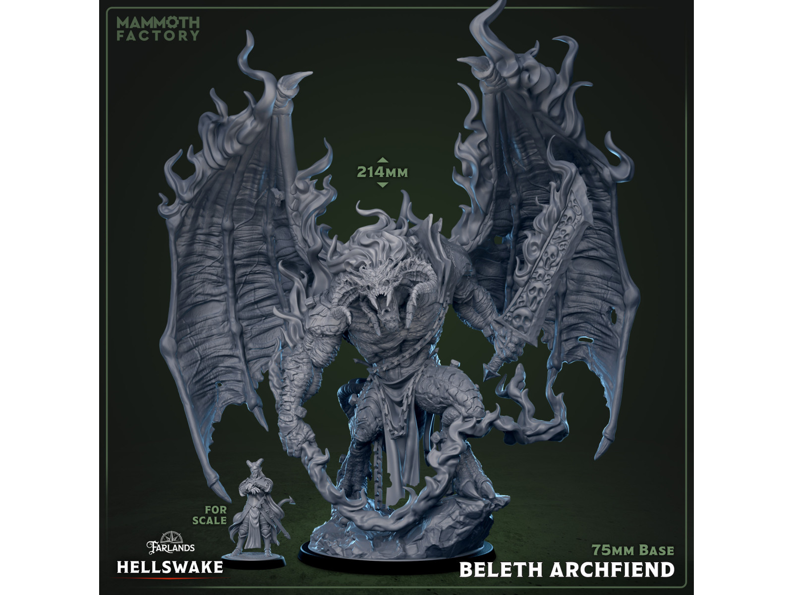 Beleth, el Archidemonio de Acathion - Miniatura con peana de 75mm