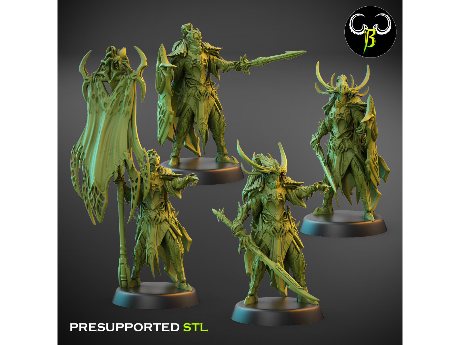 Pack de x4 Señores del Veneno del Culto de los Ocho - Miniaturas con peana de 25mm
