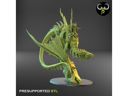 Señor del Veneno en Draco Vil del Culto de los Ocho - Miniatura con peana ovalada de 120x95mm