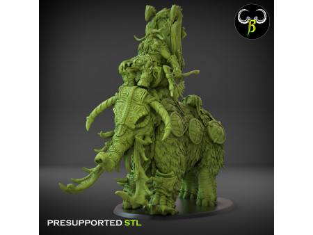 Pack de x2 Jarls jinetes de mastodonte de Guerra Boreal - Miniaturas con peana ovalada de 125x95mm