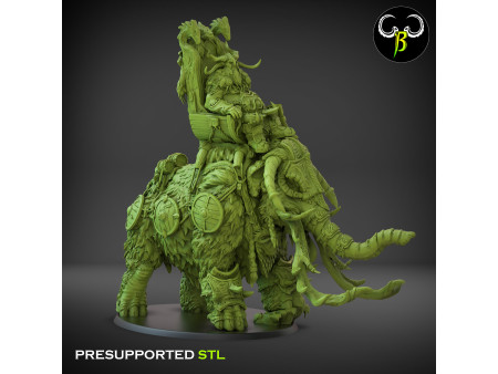 Pack de x2 Jarls jinetes de mastodonte de Guerra Boreal - Miniaturas con peana ovalada de 125x95mm