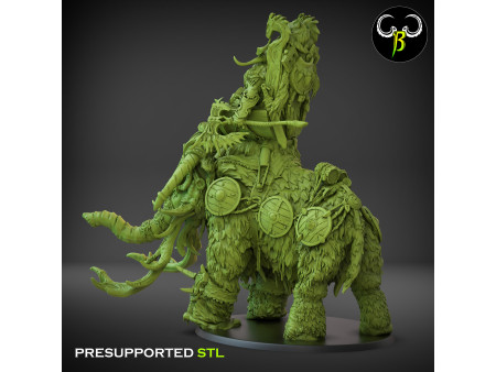 Pack de x2 Jarls jinetes de mastodonte de Guerra Boreal - Miniaturas con peana ovalada de 125x95mm
