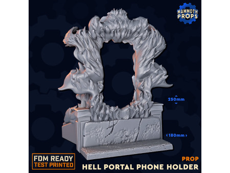 Portal infernal con soporte para smartphone - Escenografía para partidas de rol en mesa y wargames