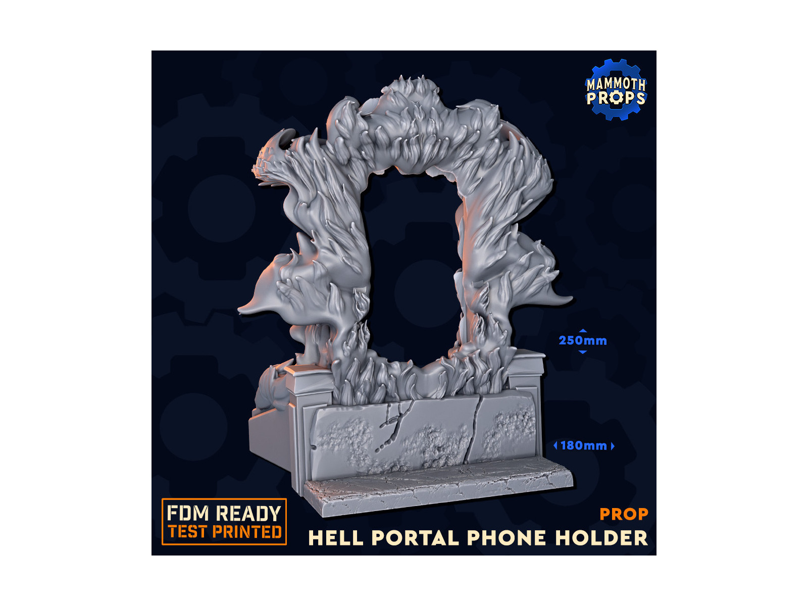Portal infernal con soporte para smartphone - Escenografía para partidas de rol en mesa y wargames