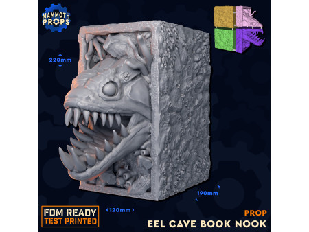 Booknook de pez de caverna monstruoso - Decoración de fantasía para estanterías