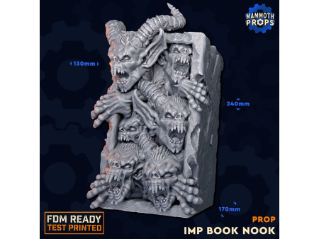 Booknook de demonios cornudos infernales - Decoración de fantasía para estanterías