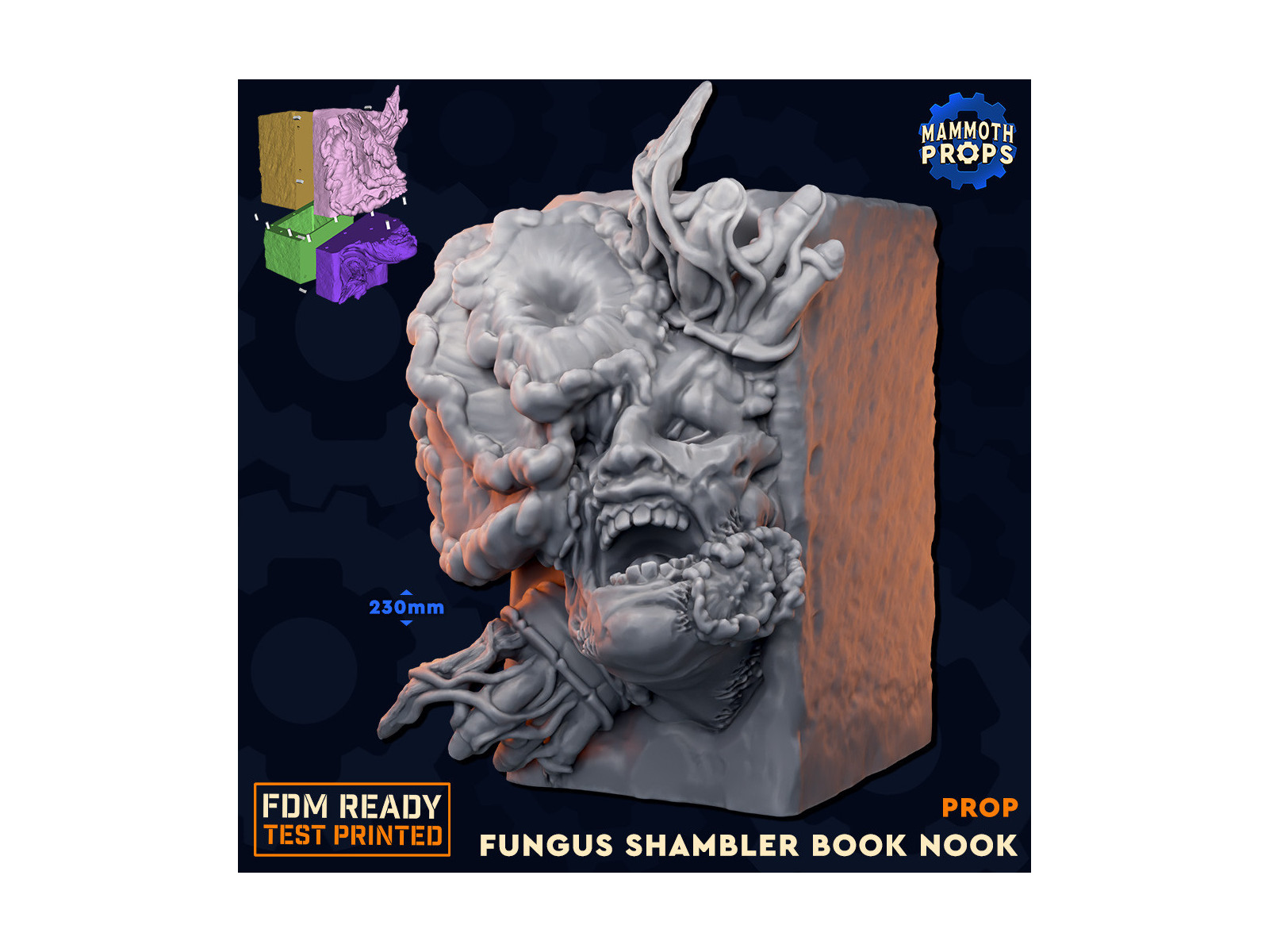 Booknook de zombi infestado de esporas - Decoración de fantasía para estanterías