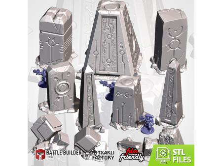 Pack de x10 estructuras monolíticas xenos - Conjunto de estructuras para escenografía