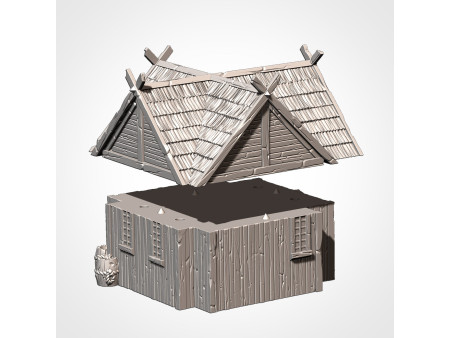 Villa de ambientación nórdica. Pack de x7 edificios - Conjunto de estructuras para escenografía