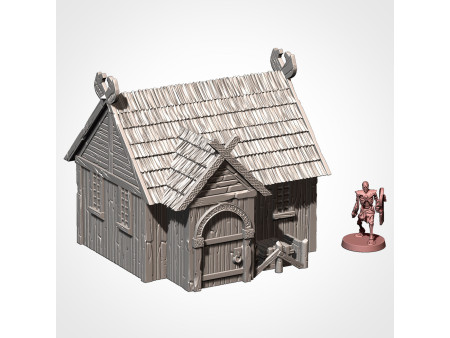 Villa de ambientación nórdica. Pack de x7 edificios - Conjunto de estructuras para escenografía