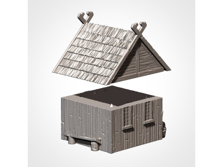 Villa de ambientación nórdica. Pack de x7 edificios - Conjunto de estructuras para escenografía