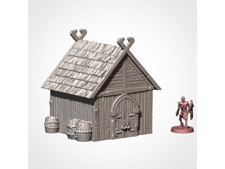 Villa de ambientación nórdica. Pack de x7 edificios - Conjunto de estructuras para escenografía