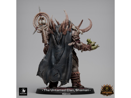 The Untamed Clan: orco chamán oscuro - Miniatura con peana de 40mm