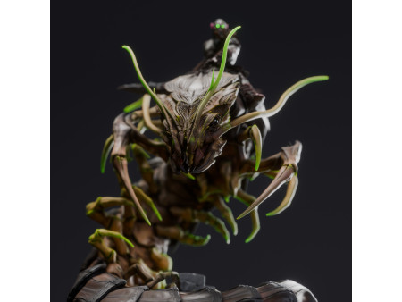 The Untamed Clan: jinete orco sobre monstruoso ciempiés de guerra - Miniatura con peana de 100mm