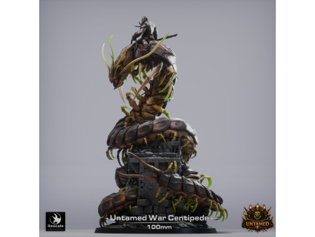 The Untamed Clan: jinete orco sobre monstruoso ciempiés de guerra - Miniatura con peana de 100mm