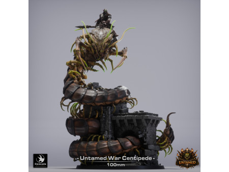 The Untamed Clan: jinete orco sobre monstruoso ciempiés de guerra - Miniatura con peana de 100mm