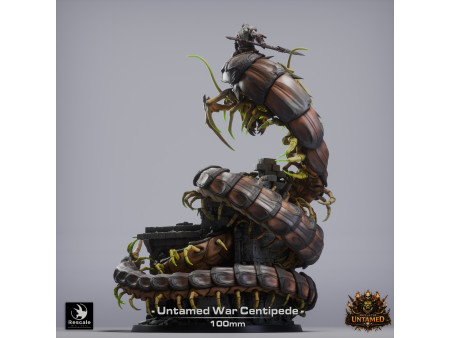 The Untamed Clan: jinete orco sobre monstruoso ciempiés de guerra - Miniatura con peana de 100mm