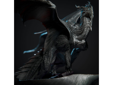 Silver Crusade: Dragón plateado anciano  - Miniatura monstruosa con peana de 100mm