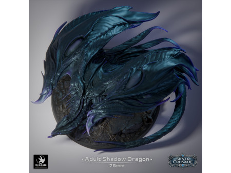 Silver Crusade: Dragón de Sombra adulto  - Miniatura con peana de 75mm