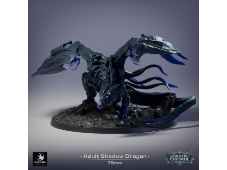 Silver Crusade: Dragón de Sombra adulto  - Miniatura con peana de 75mm