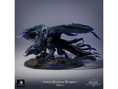 Silver Crusade: Dragón de Sombra adulto  - Miniatura con peana de 75mm