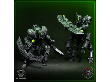 Pack de x3 destructores Skorpekh de los Metal Born - Miniaturas sobre montura en peana de 65mm
