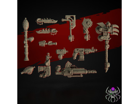 Pack de x9 Orkz Wasteland Marauderz - Miniaturas sobre peana de 32mm