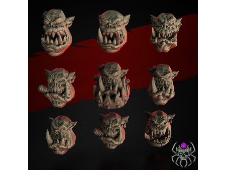 Pack de x9 Orkz Wasteland Marauderz - Miniaturas sobre peana de 32mm