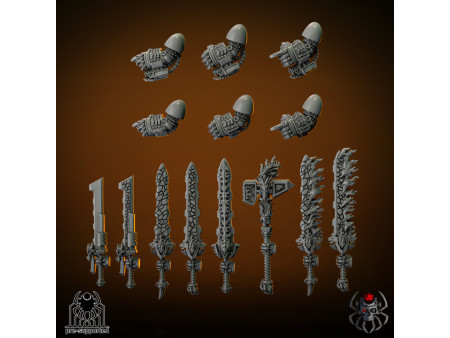 Pack de x5 marines de los Flame Lizards - Miniaturas sobre peana de 32mm
