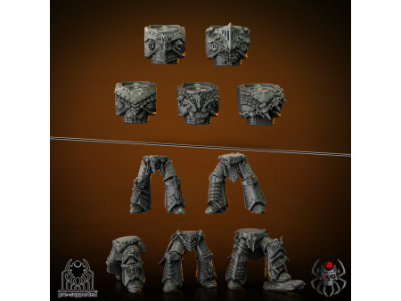 Pack de x5 marines de los Flame Lizards - Miniaturas sobre peana de 32mm