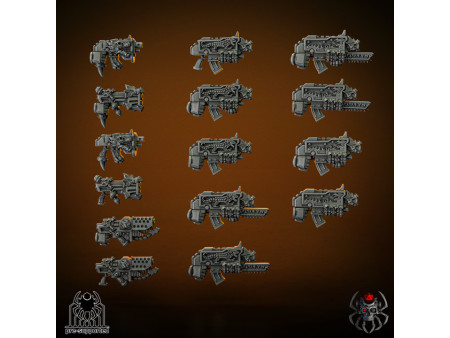 Pack de x5 marines de los Flame Lizards - Miniaturas sobre peana de 32mm