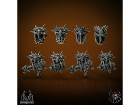 Pack de x5 marines de los Flame Lizards - Miniaturas sobre peana de 32mm