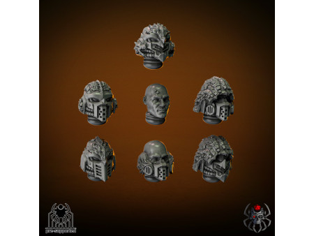 Pack de x5 marines de los Flame Lizards - Miniaturas sobre peana de 32mm