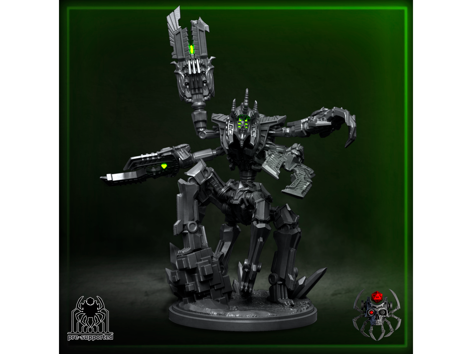 Lord Destructor Skorpekh de los Metal Born - Miniaturas sobre peana de 65mm