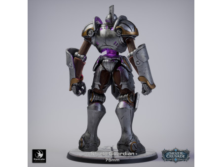 Silver Crusade: Autómata Guardián Escudo  - Miniatura con peana de 75mm