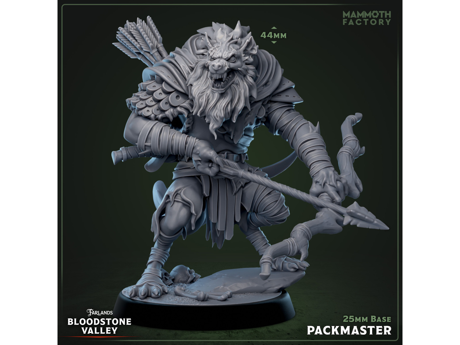 Gnoll líder de la manada - Miniatura con peana de 25mm