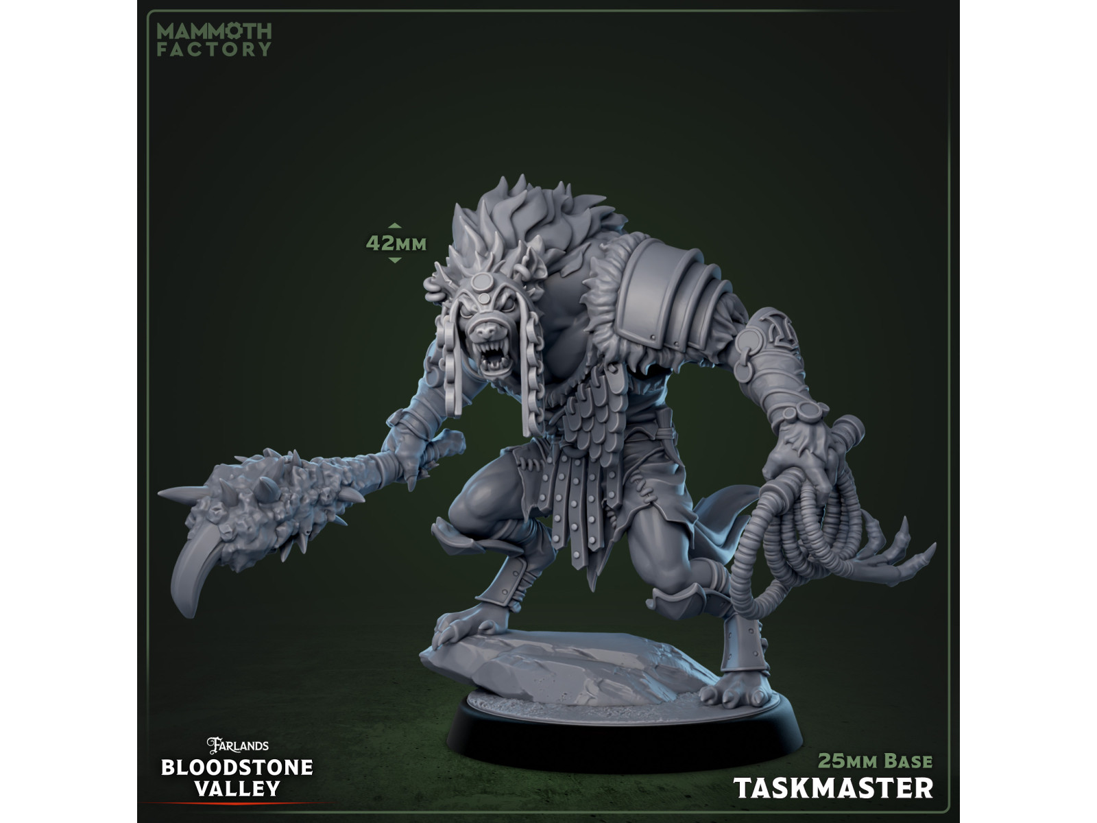 Gnoll capataz - Miniatura con peana de 25mm