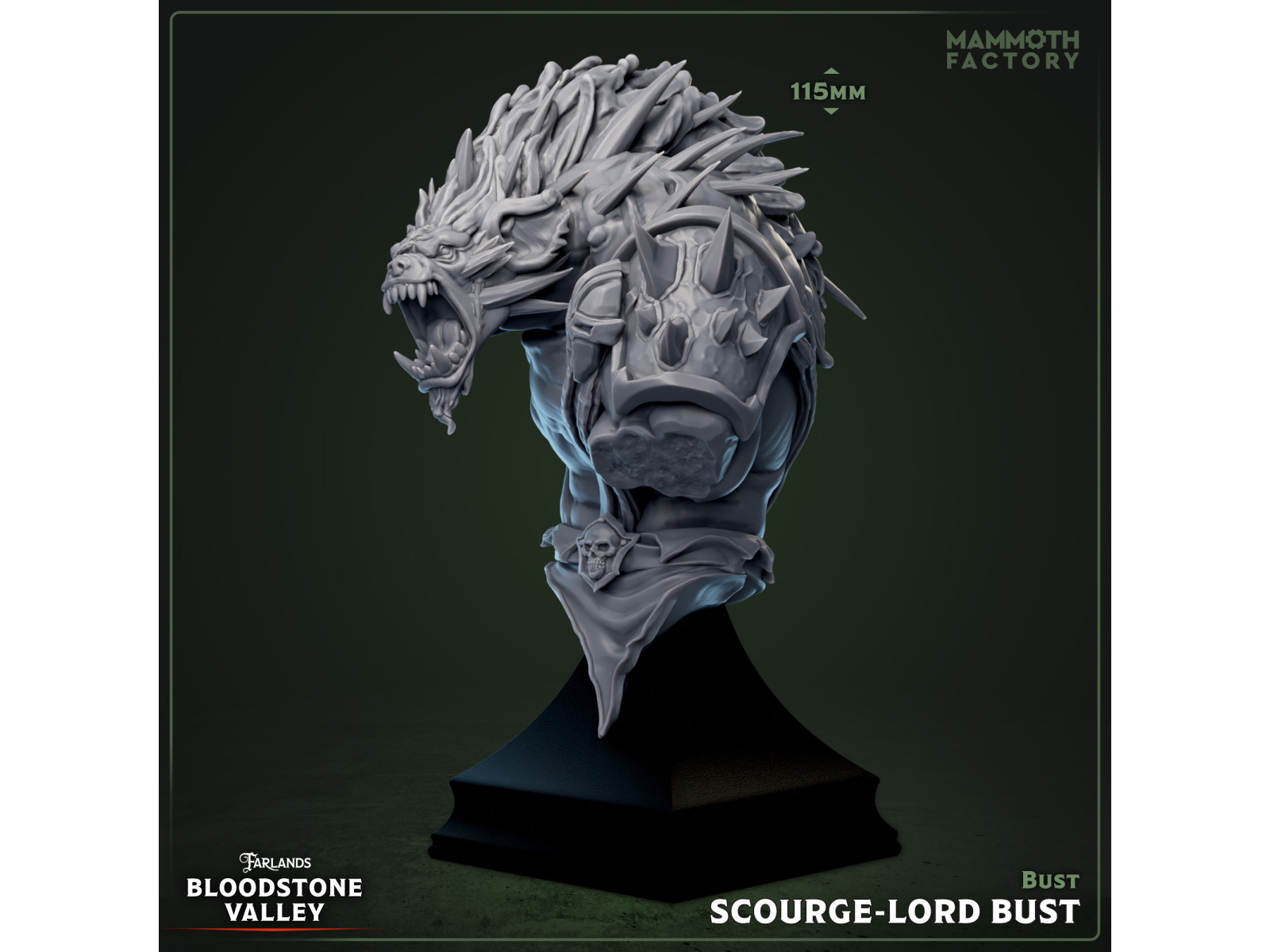 Busto de gnoll señor del azote  - Escultura para exhibición